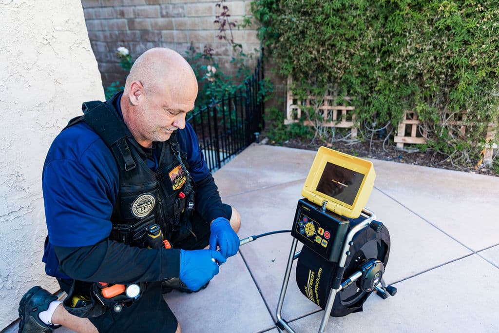 Trident inspector with the high-resolution sewer scope camera rig